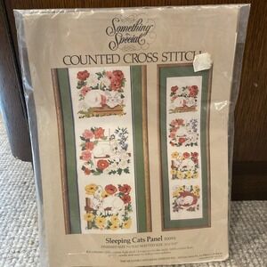Something Special Sleeping Cats Panel 50093 Counted Cross 1983‎ Kit NOS 7.5x33"